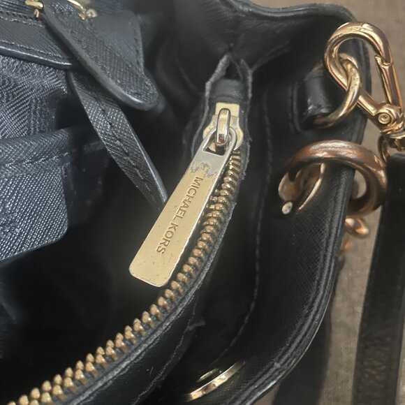 Michael Kors Small Cynthia Satchel Crossbody Black Leather - Picture 11 of 11